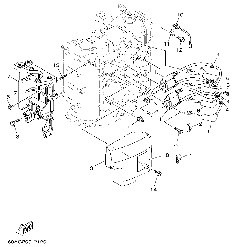 Yamaha F50DET, FT50CET ELECTRICAL 1 parts diagram